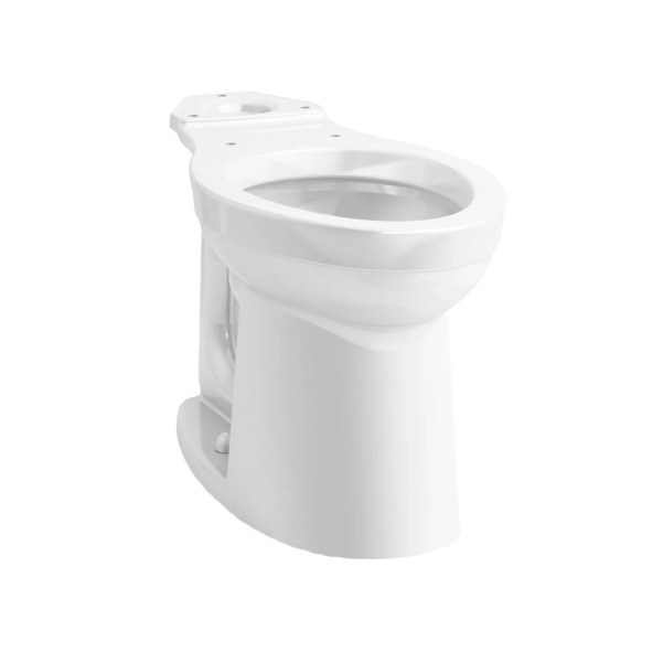 White elongated chair height toilet bowl with classic design for home improvement bathroom fixtures
