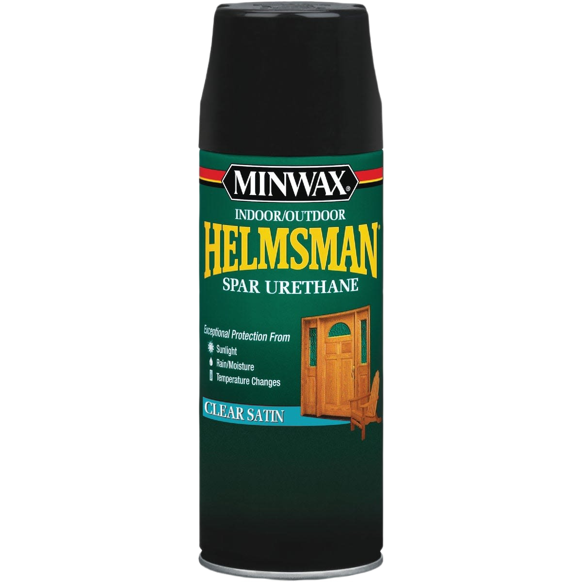 Minwax clear satin spray polyurethane for indoor and outdoor wood protection against weather damage