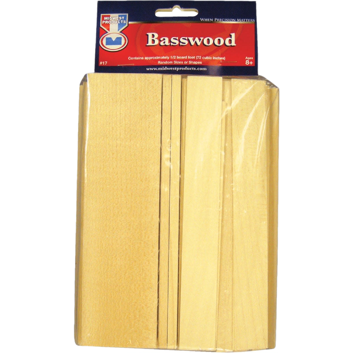 Assorted smooth basswood boards in various sizes packaged for crafting and home improvement projects