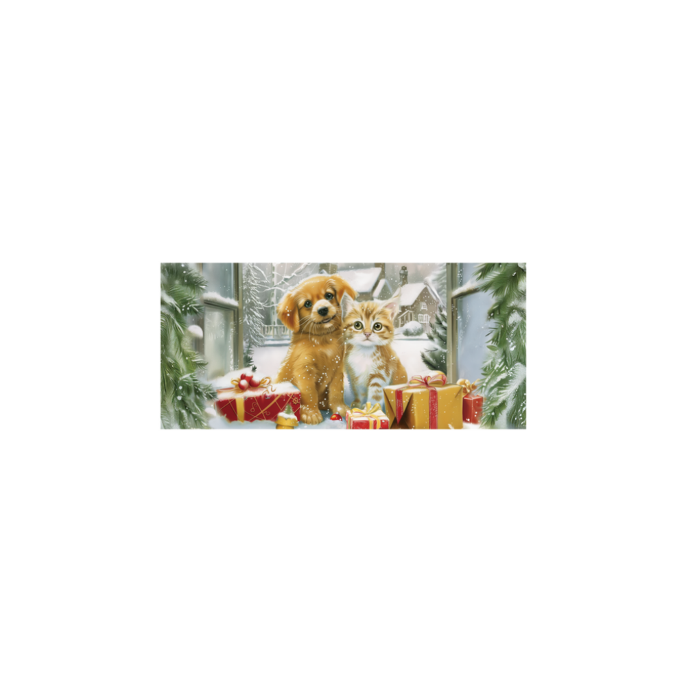 Tremont Floral 10" x 22" Christmas Dog & Cat Doormat Insert