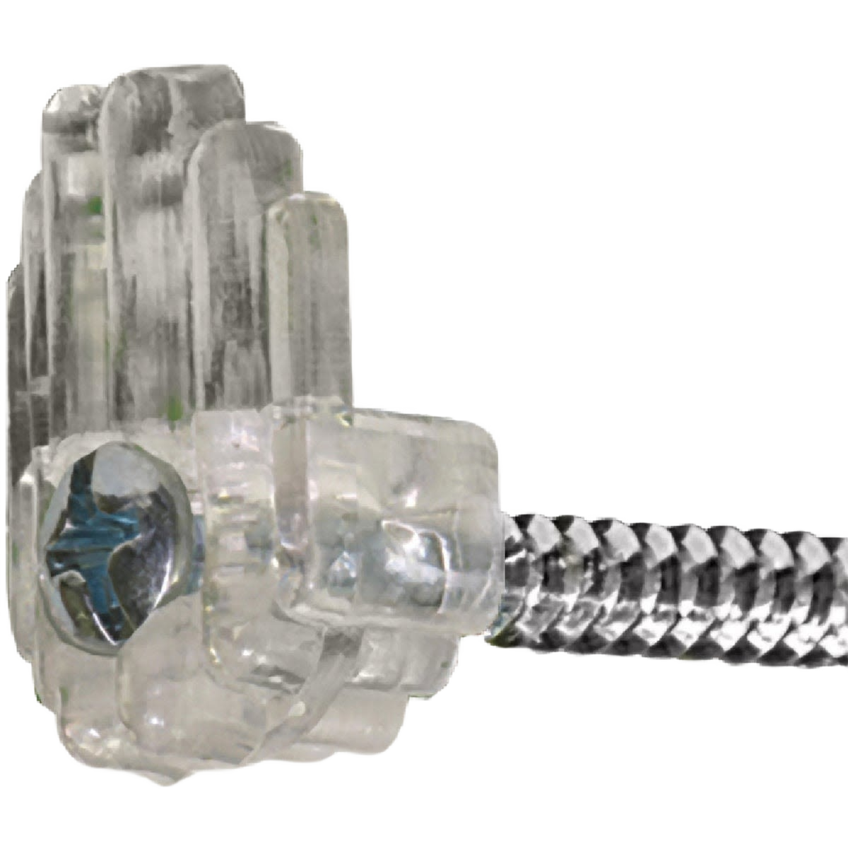 Clear plastic mirror holder clip with steel mounting screw for hardware, fasteners, and home improvement projects under $50 collections