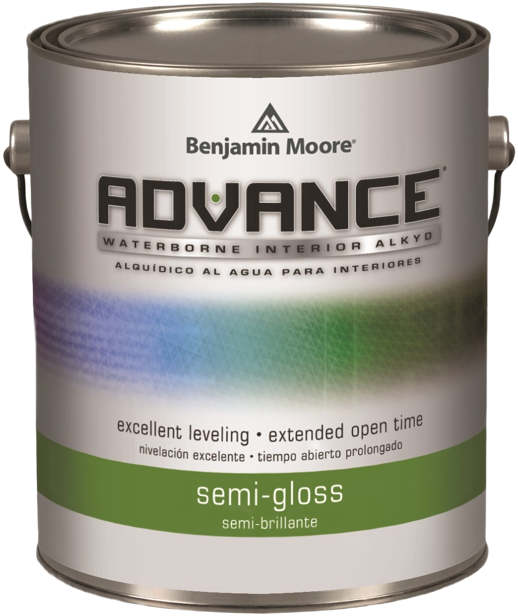 Gallon container of Benjamin Moore Advance semi-gloss interior alkyd paint for home improvement projects under $100 collections