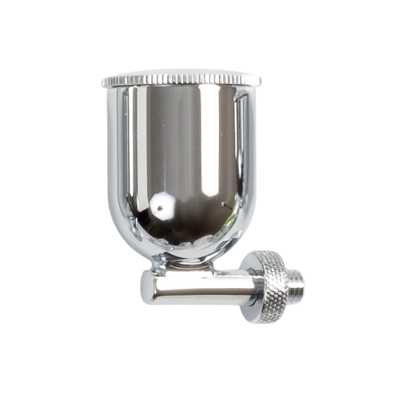 Metallic 15 mL side gravity fed cup with lid for precision paint spraying in paint sprayers and supplies collections