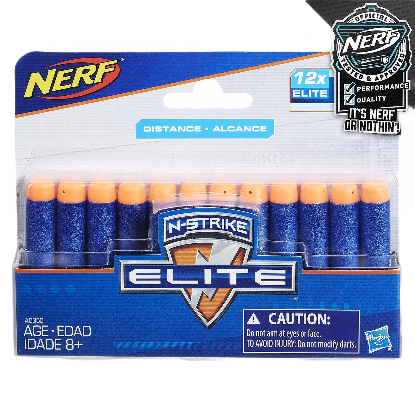 Pack of 12 blue foam darts with orange tips for outdoor games and toys suitable for ages 8 and up under $50