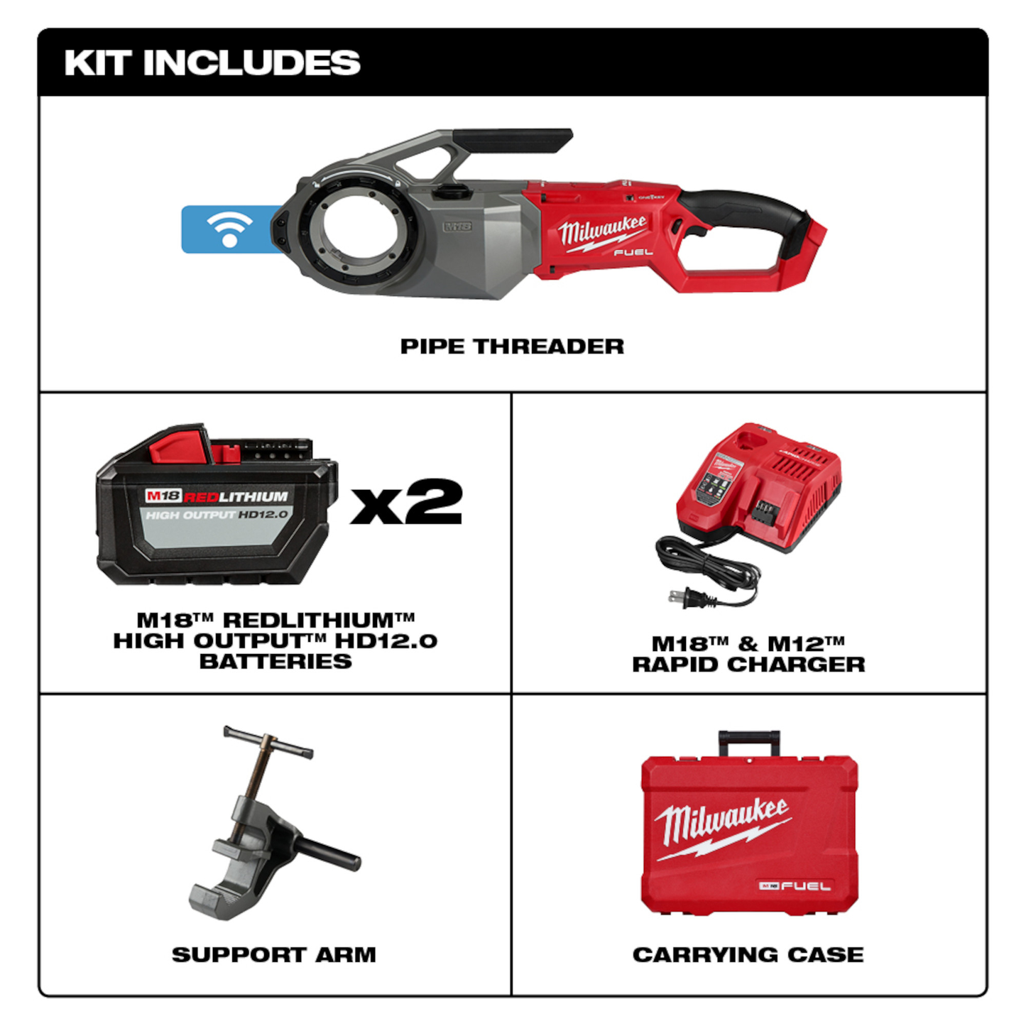 Milwaukee M18 FUEL™ Pipe Threader w/ ONE-KEY™ Kit