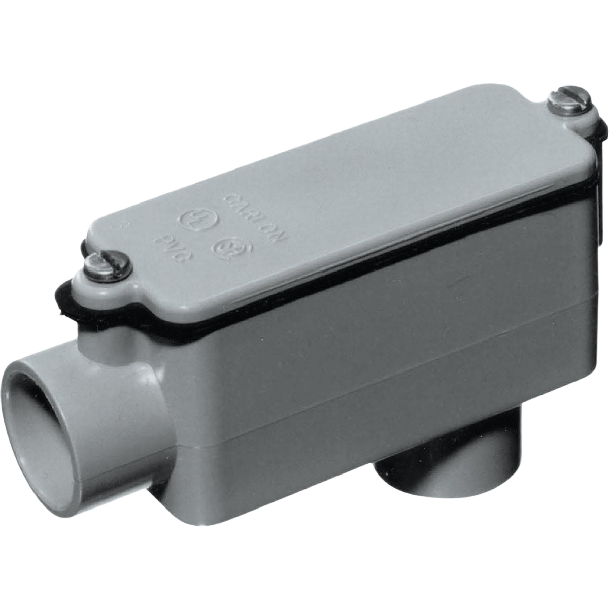 Gray PVC conduit LB access fitting for electrical wiring in home improvement and conduit supplies collections