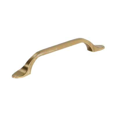 Champagne bronze cabinet pull with a smooth curved design for furniture and hardware in home improvement collections