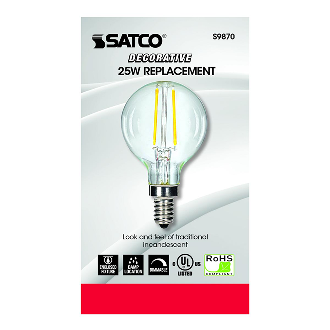 Clear decorative globe LED bulb with filament style for dimmable energy-saving lighting in electrical and home improvement collections