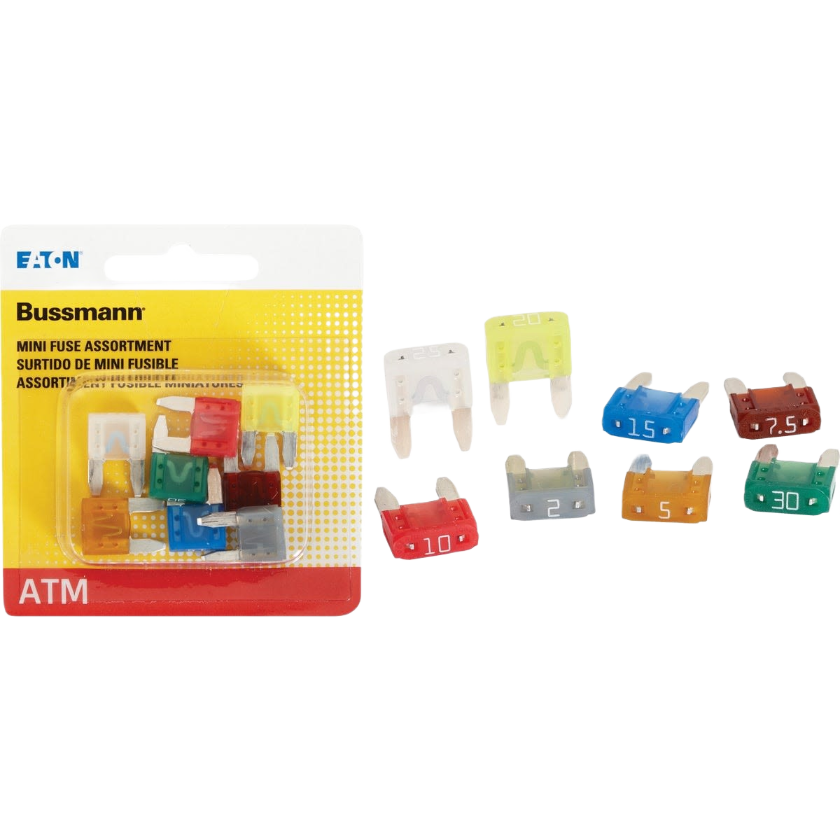 Assorted mini blade fuses in various colors and sizes for automotive maintenance and repair under $50