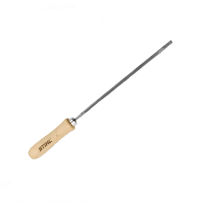 Filing tool with wooden handle for saw chain maintenance in the STIHL saw accessories and tool accessories collection