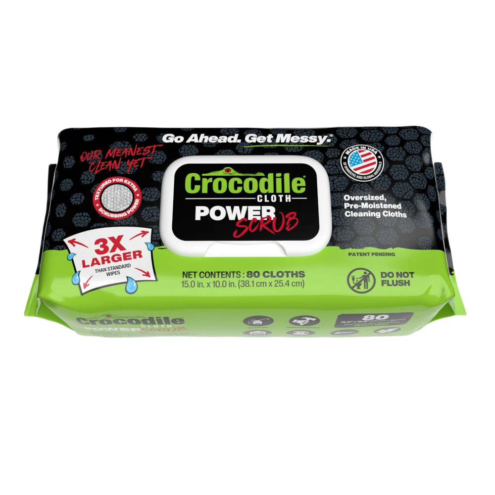 Crocodile Cloth Power Scrub Wipes, 80-Pack
