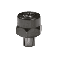 Metal collet with nut designed for routing bits with 1/8 inch shanks in woodworking tools collection