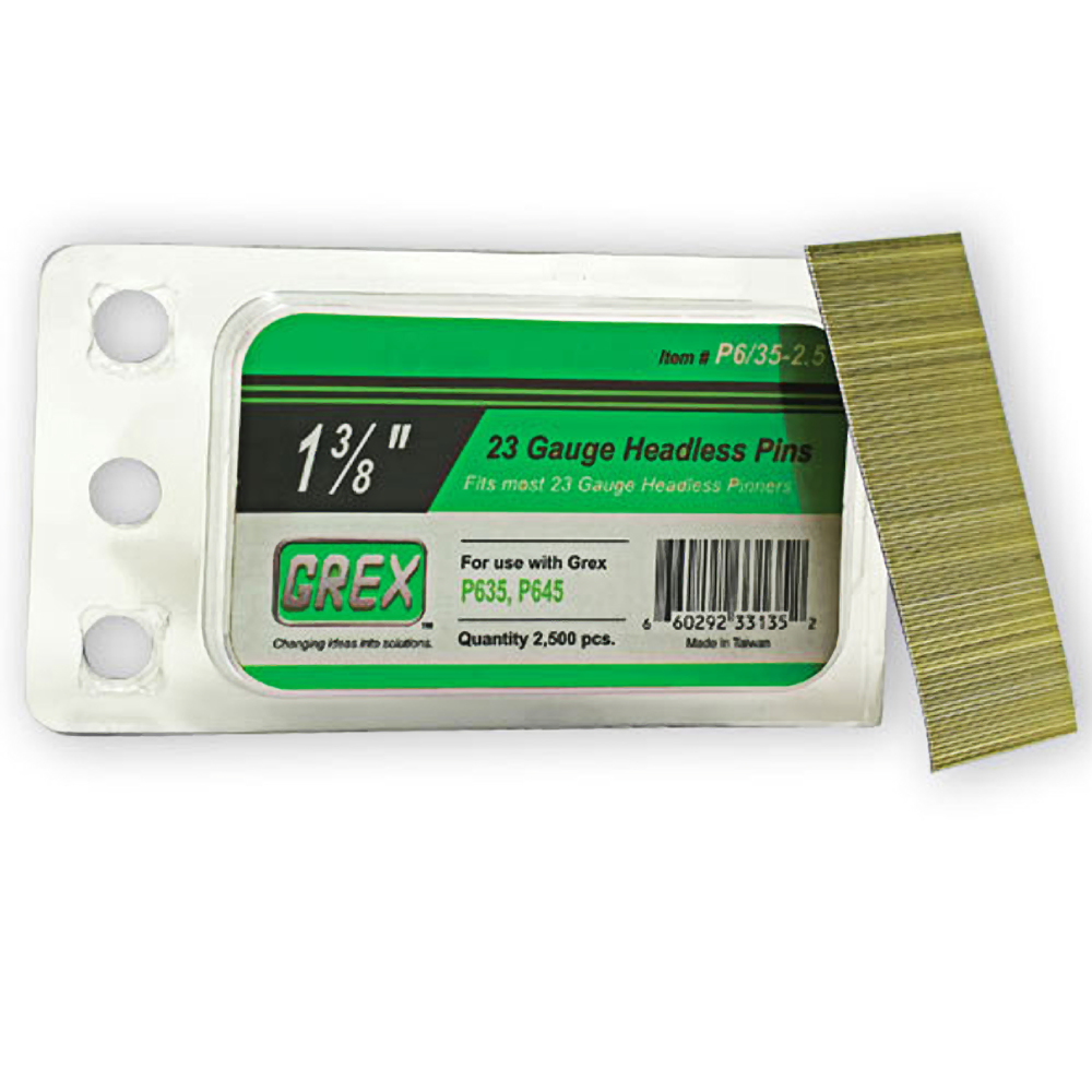 Package of 23-gauge headless pins for detailed woodworking and light assembly in hardware and fastener collections