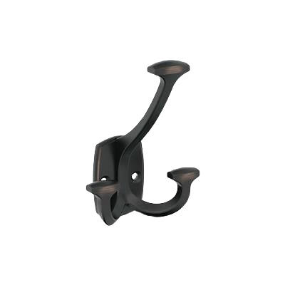 Oil-rubbed bronze triple prong wall hook for bathroom and storage in accessories and hardware under $50 collection