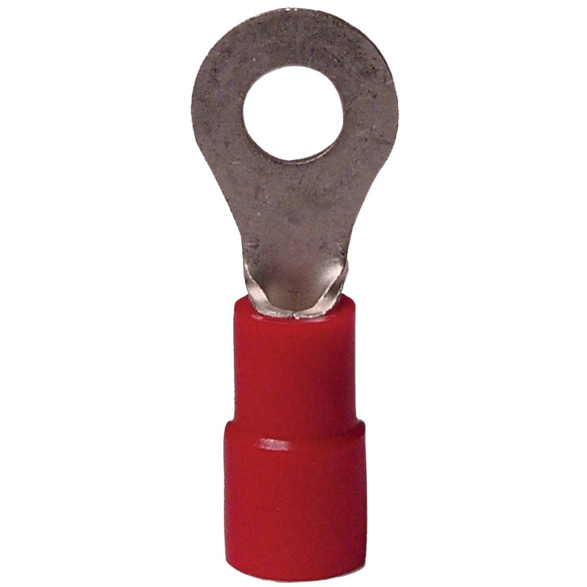 Vinyl-insulated barrel ring terminal in red for electrical connections in Electrical and Under $50 collections