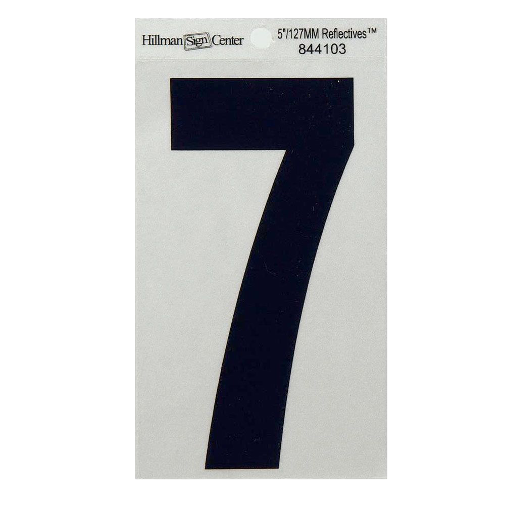 Hillman 5-In. Black & Silver Reflective Adhesive House Number 7