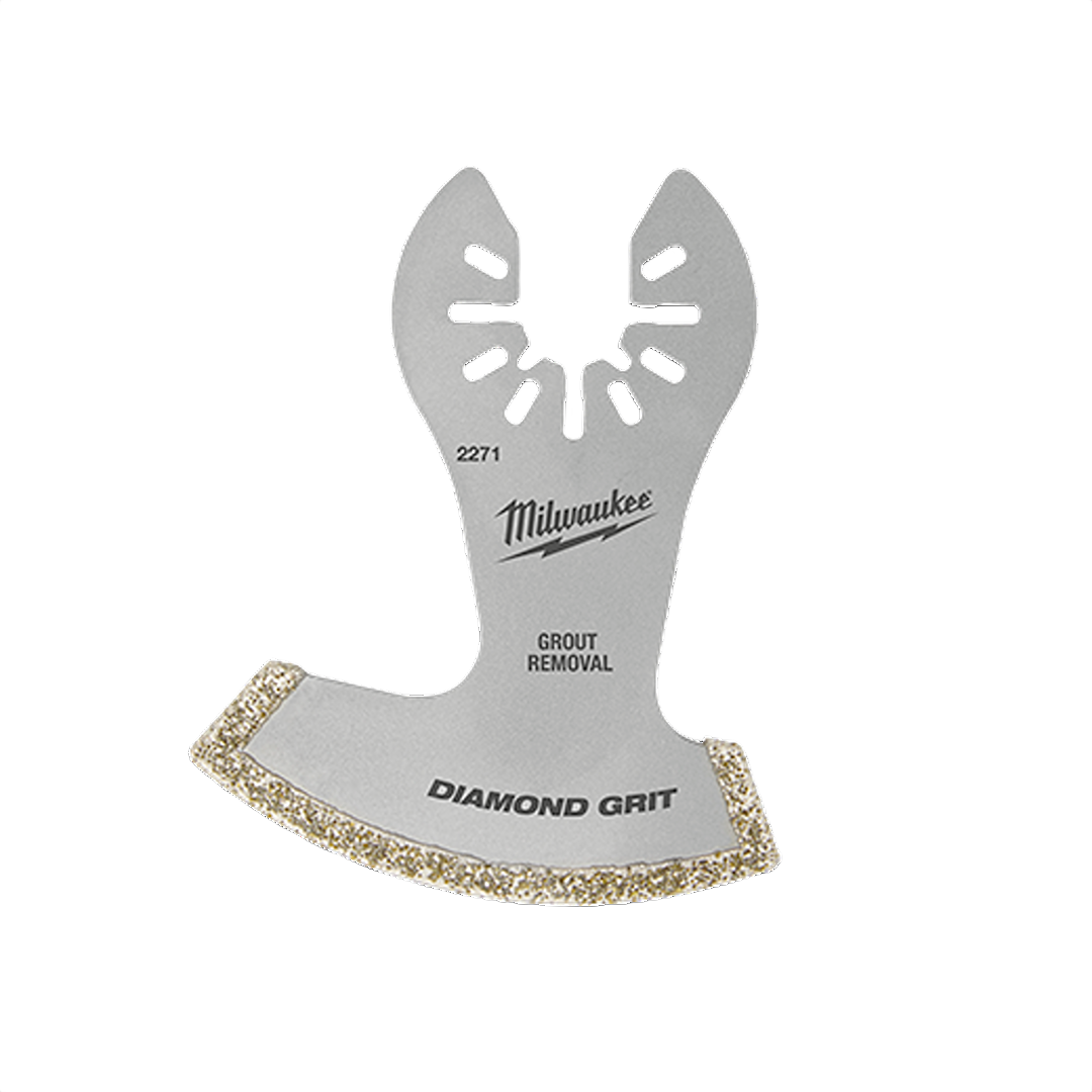 Diamond grit grout removal blade attachment for tools and home improvement tasks with Milwaukee branding