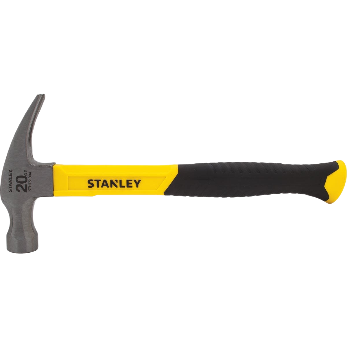20 oz rip claw hammer with smooth face and yellow fiberglass handle for durable home improvement use