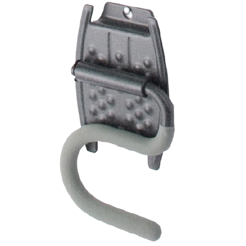 Gray and black versatile garage organization hook with textured mount for storage and garage tools under $50 collections