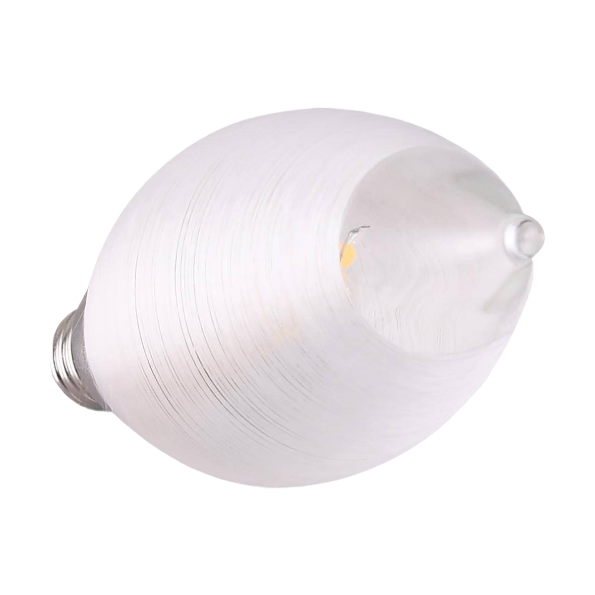 Satin spun clear glass LED candelabra bulb with energy-efficient design for lighting and home improvement collections
