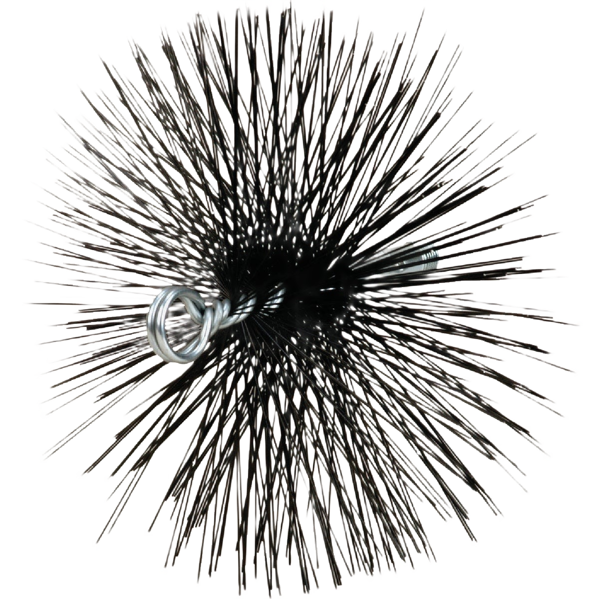 Round wire chimney brush with dense bristles for cleaning and maintenance in plumbing parts and repair tools collections