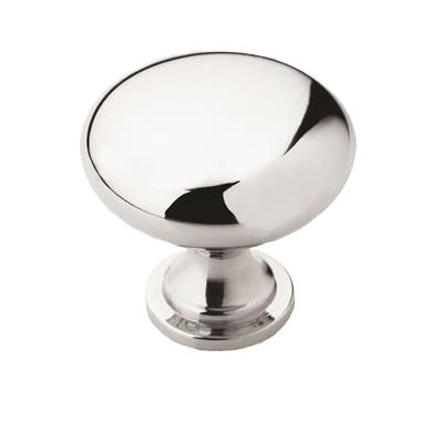 Polished chrome cabinet knob with 1-1/4 inch diameter for furniture hardware and home improvement projects under $50