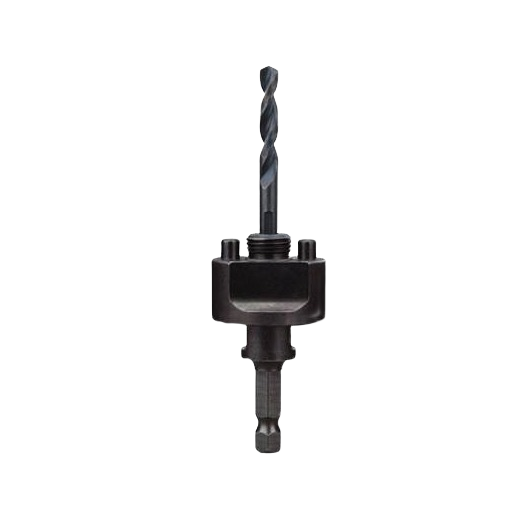 Black quick change arbor with 3/8-inch shank and large thread for hole saws in woodworking tools under $50