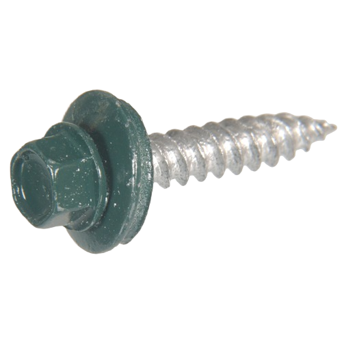 Green painted head self-piercing sheeter screw for fastening metal, wood, and plastic in hardware and fasteners collection under $50