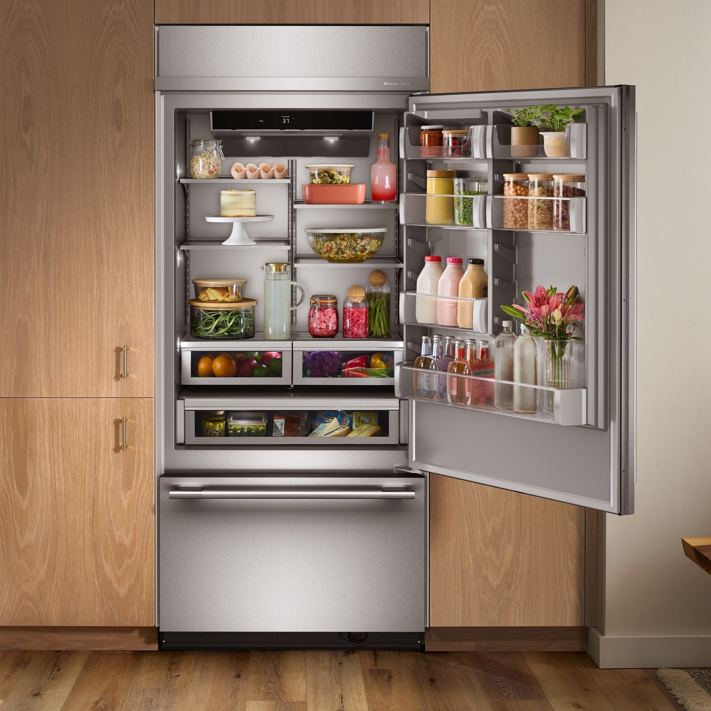 20.8 Cu. Ft. 36" Built-In Bottom Mount Refrigerator with Platinum Interior