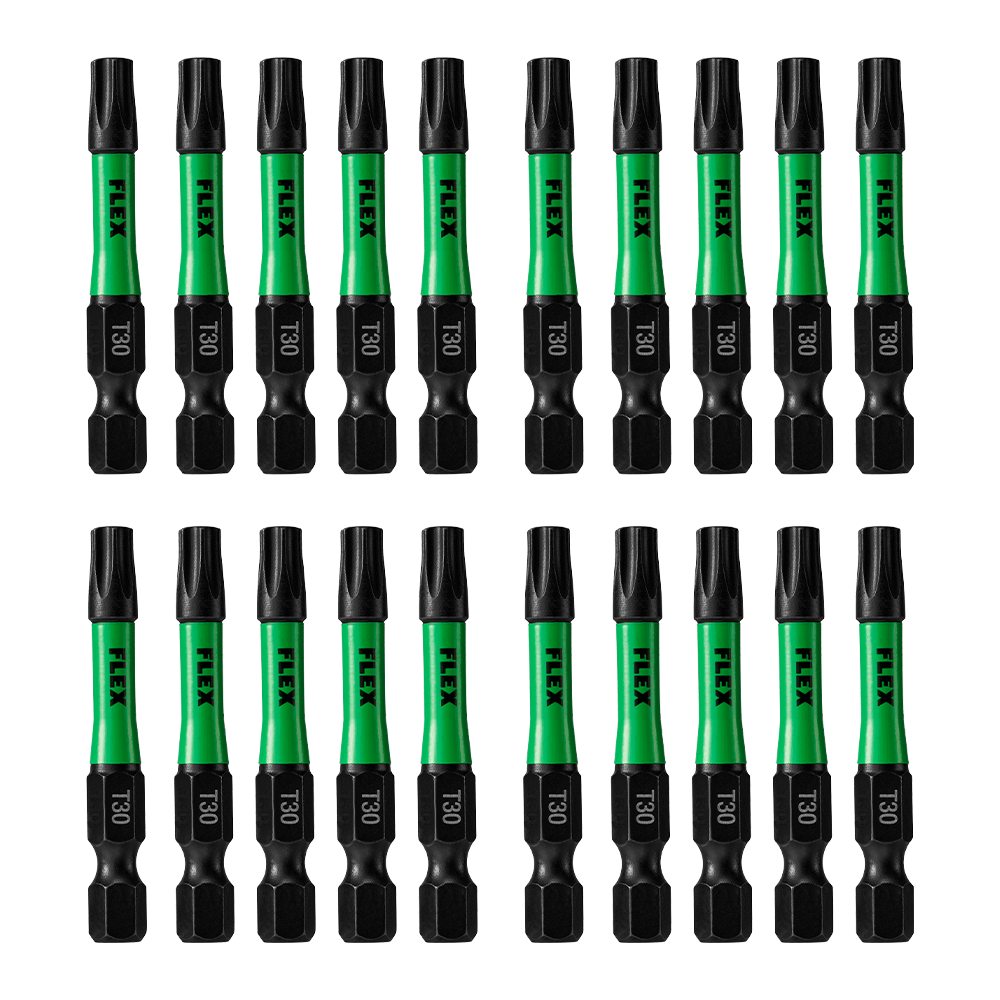 FLEX Impacks 20-Pc. 2" T30 Impact Driver Bits