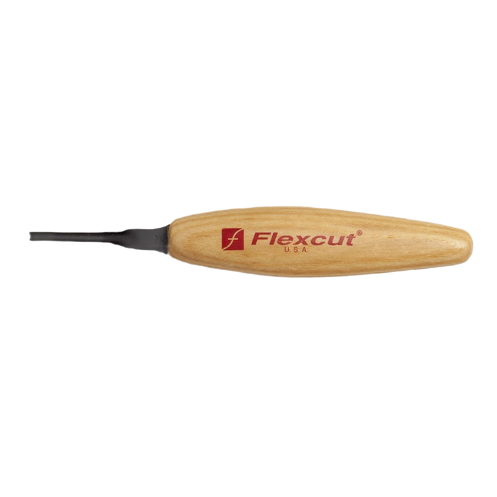 Hand tool with wooden handle and small curved steel blade for detailed carving in woodworking and chisels collection