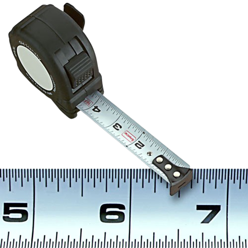 Compact black tape measure with clear markings for woodworking and measuring tools under $50 collections