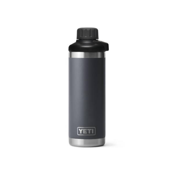 Gray insulated stainless steel bottle with black screw-on lid for Drinkware and Kitchen & Kitchenware collections under $100