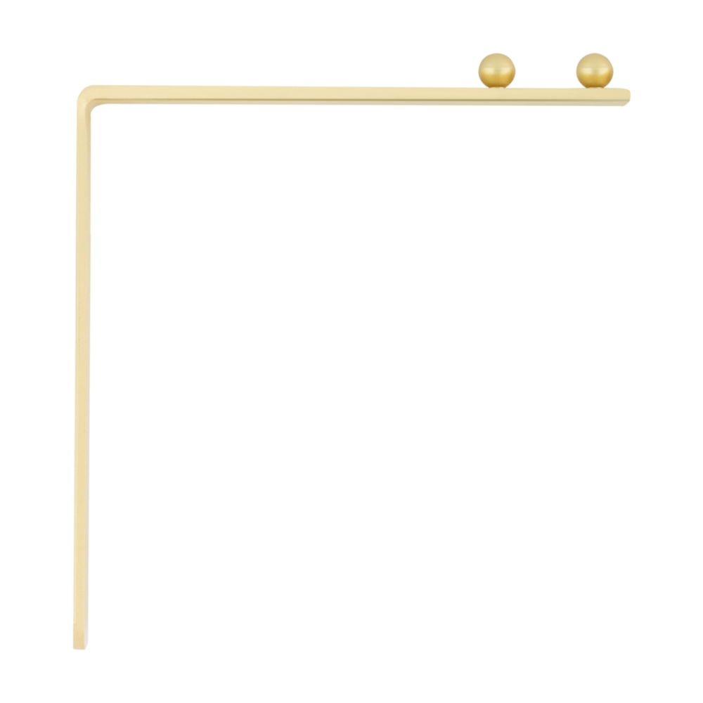 Brushed gold steel wall bracket with decorative finials for hanging plants in lawn and garden projects under $50