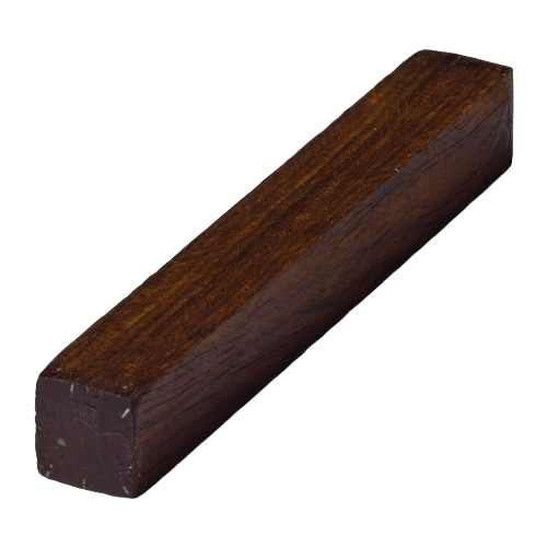 Dark brown cocobolo wood pen blank with smooth finish for woodworking and crafting projects
