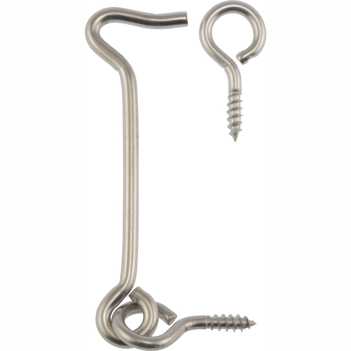Stainless steel 3-inch gate hook and eye fastener for secure closures in hardware and home improvement tools collections