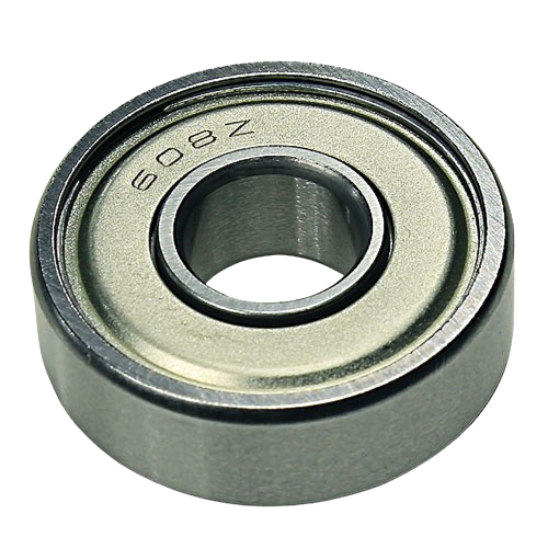 Metal bearing with smooth outer ring and inner bore for tool accessory and power tool replacement use