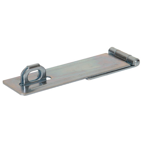 Zinc-plated fixed staple safety hasp for securing doors or cabinets, part of hardware and home improvement tools