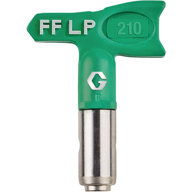 Green and silver low pressure airless spray tip for paint sprayers in home improvement and paint supplies collections