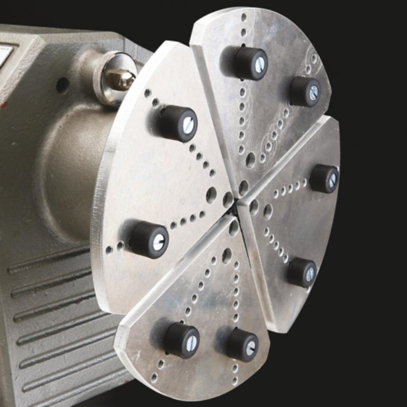 Metal reversing jaws with adjustable screws for securing bowls on woodworking lathe chucks in tool accessories collection