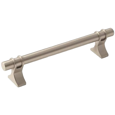 Satin nickel cabinet pull with bold curved accents for modern industrial style in hardware and furniture accessories under $50