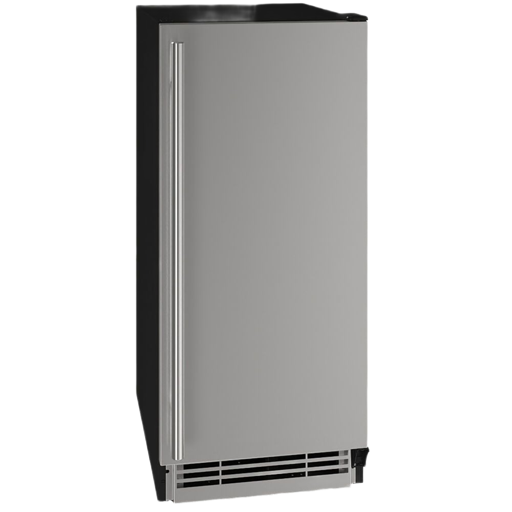 Sleek stainless steel personal refrigerator with vertical handle, reversible hinge, from Refrigerators and Appliances collections