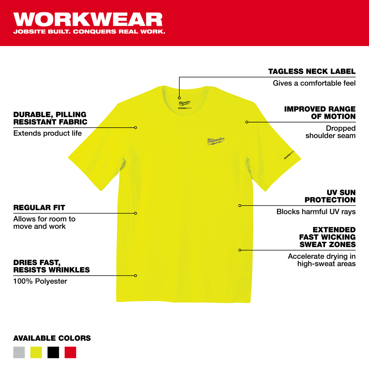 Milwaukee WORKSKIN™ Lightweight Performance Shirt - Short Sleeve