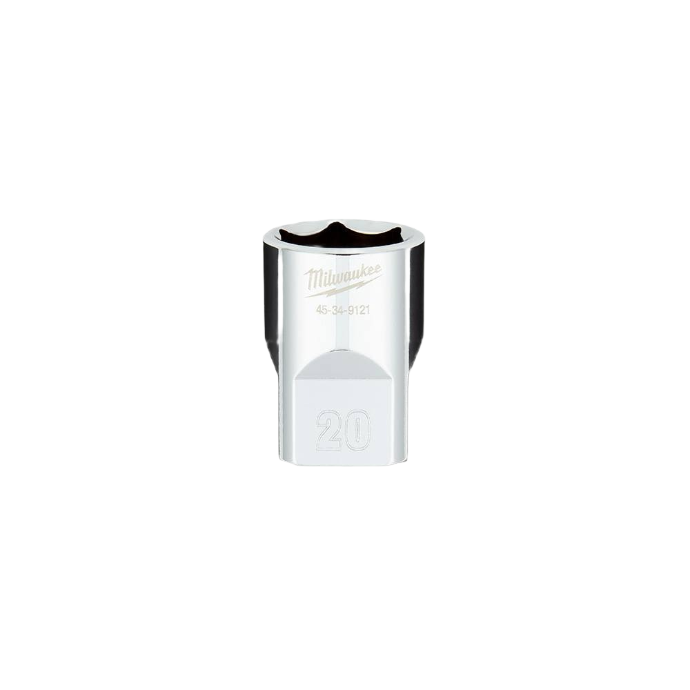 Chrome-finished 20-mm standard socket with flat sides for wrench-ready use in hand and woodworking tools under $50 collections