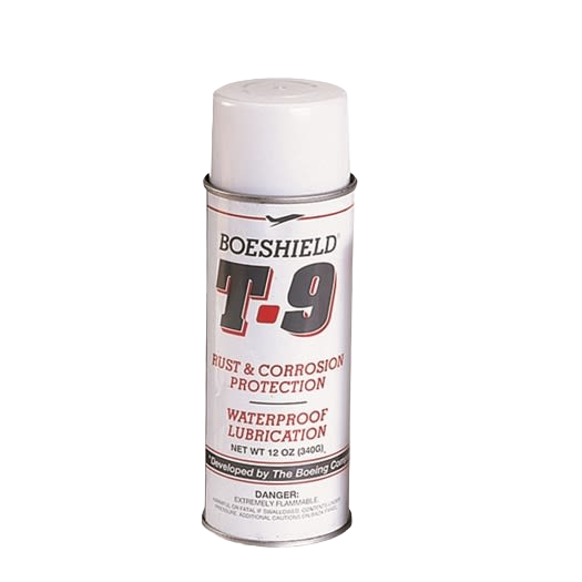 Boeshield T-9 spray can for rust protection and lubrication in woodworking tool accessories at Hartville Hardware