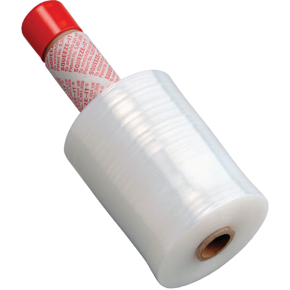 Clear stretch film roll with red core for wrapping and securing items in tapes and home improvement supplies under $50 collection