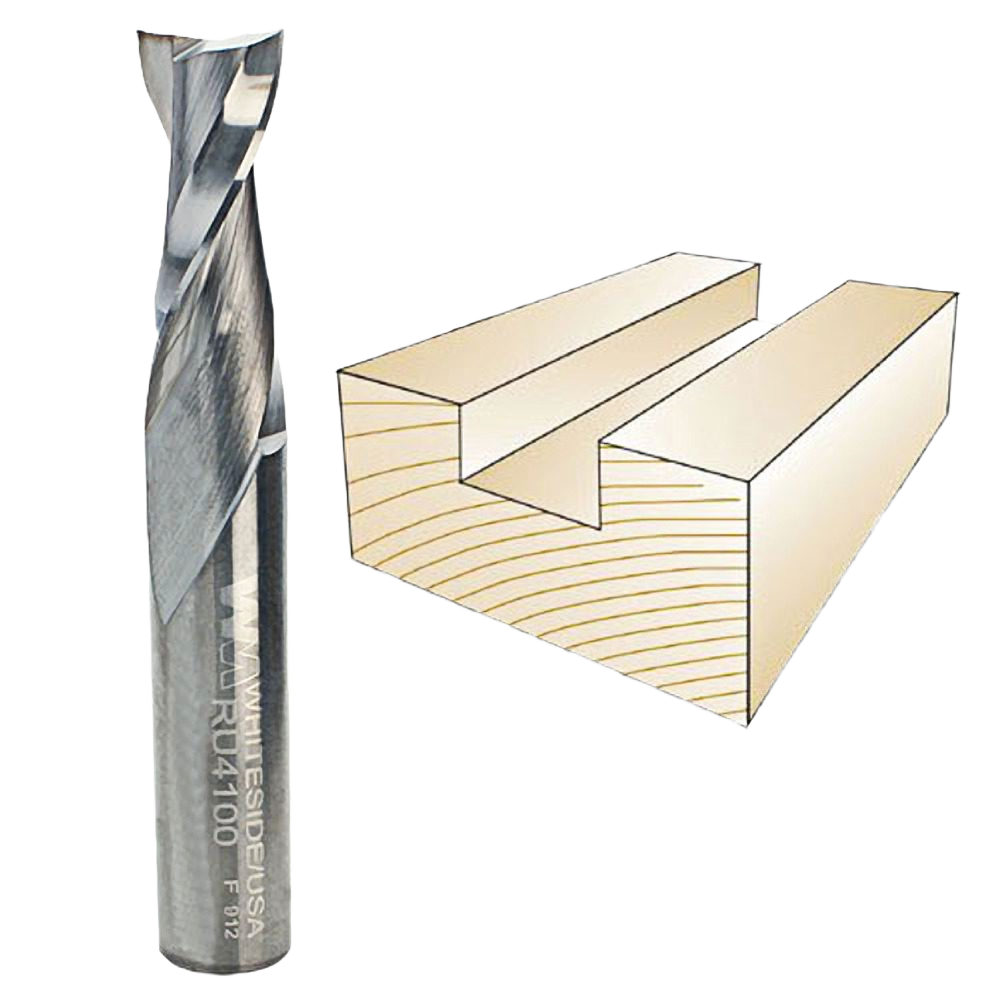 Spiral upcut router bit for clean, efficient chip removal in woodworking tools and power tool accessories collections