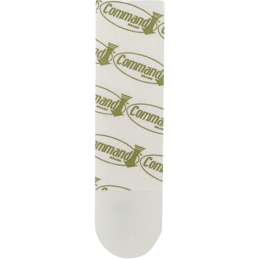 Single clear adhesive strip with Command brand logo, designed for damage-free wall decor and home improvement fasteners.