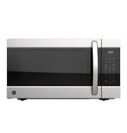 Countertop microwave oven with stainless steel finish and digital control panel in kitchen appliances setting