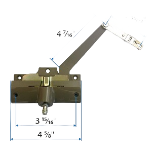Stone finish left hand split arm window operator for casement windows in window and door accessories under $100 category